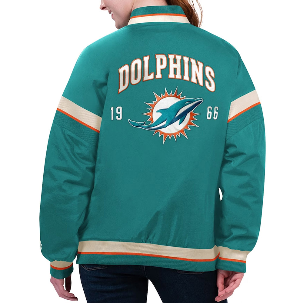 Nfl Miami Dolphins Tournament Aqua Varsity Jacket 2 Nfl Miami Dolphins Tournament Aqua Varsity Jacket - Image 2