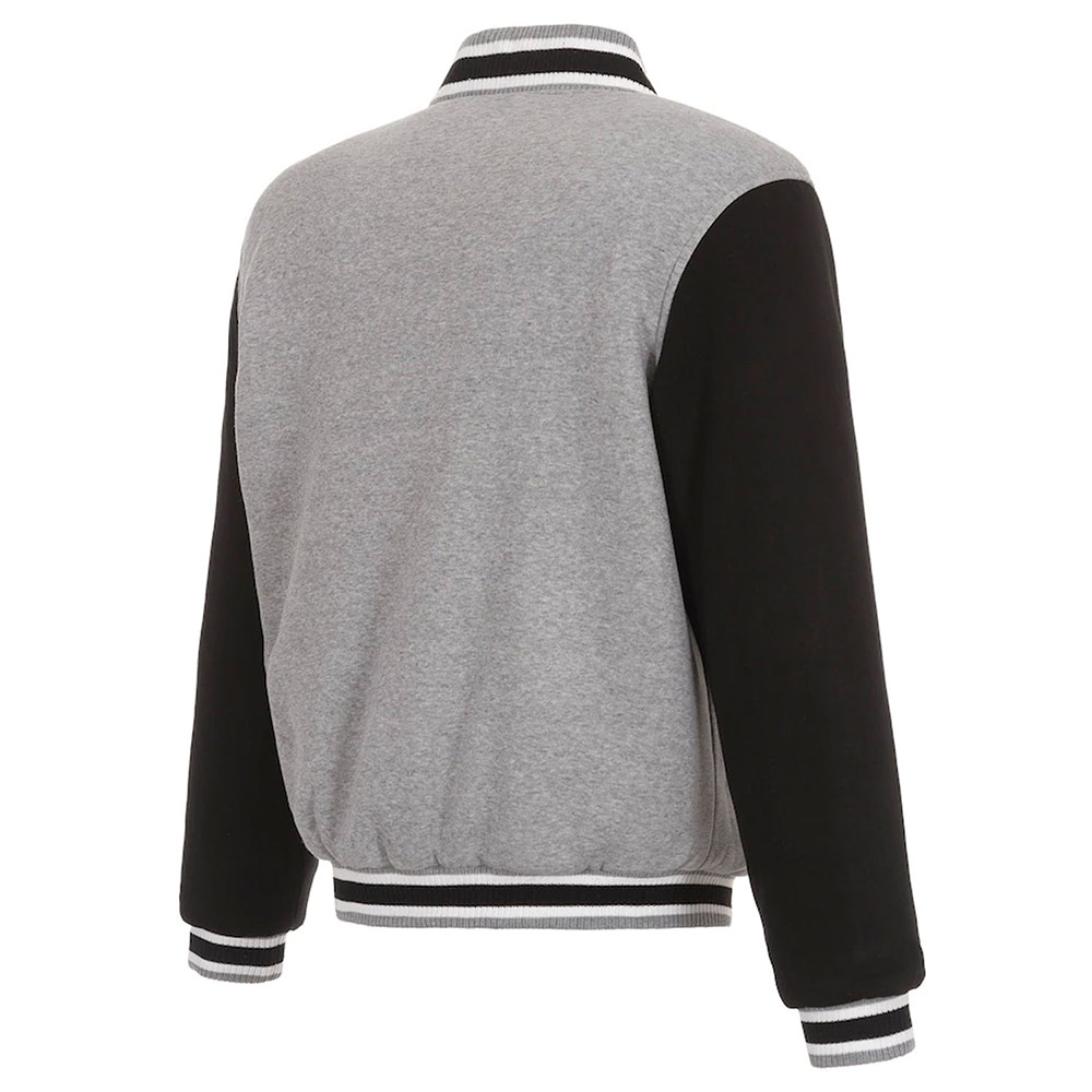 Nfl Miami Dolphins Gray And Black Varsity Jacket 2 Nfl Miami Dolphins Gray And Black Varsity Jacket - Image 2