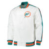 NFL Miami Dolphins Throwback White Satin Jacket