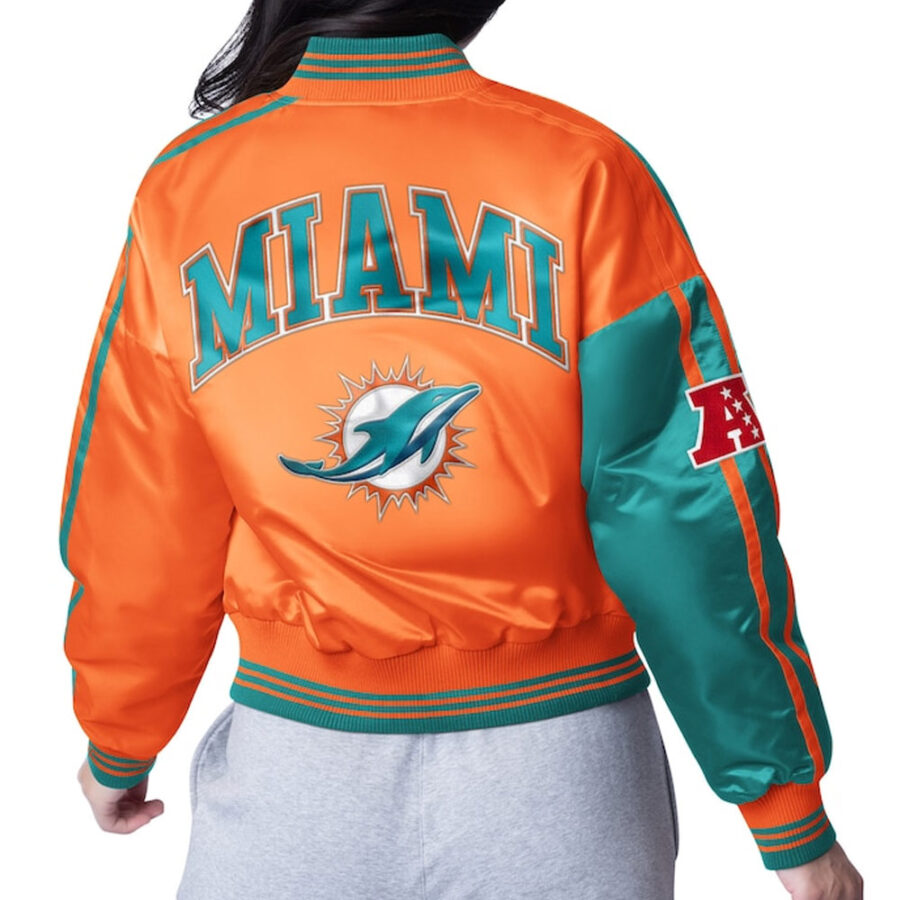 Alternative view of Women's Miami Dolphins Zone Blitz Satin Jacket