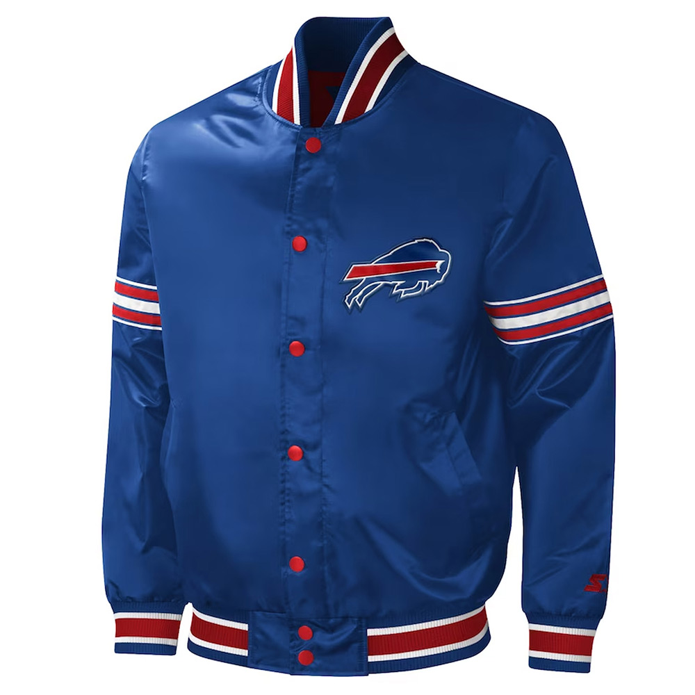 Buffalo Bills Midfield Royal Satin Jacket 1 Buffalo Bills Midfield Royal Satin Jacket