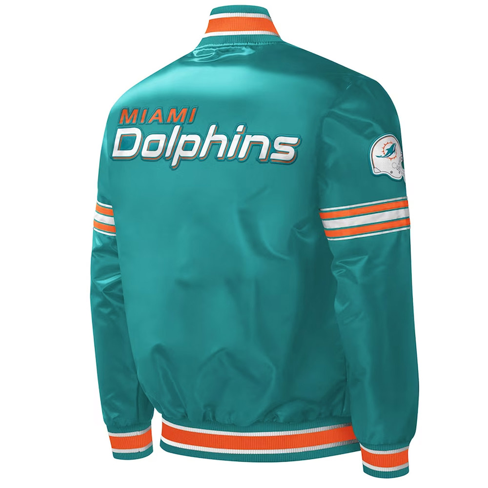 Nfl Miami Dolphins Midfield Satin Jacket 2 Nfl Miami Dolphins Midfield Satin Jacket - Image 2