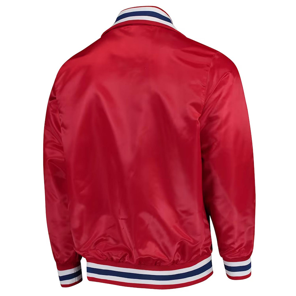 New England Patriots Captain Red Satin Jacket 2 New England Patriots Captain Red Satin Jacket - Image 2