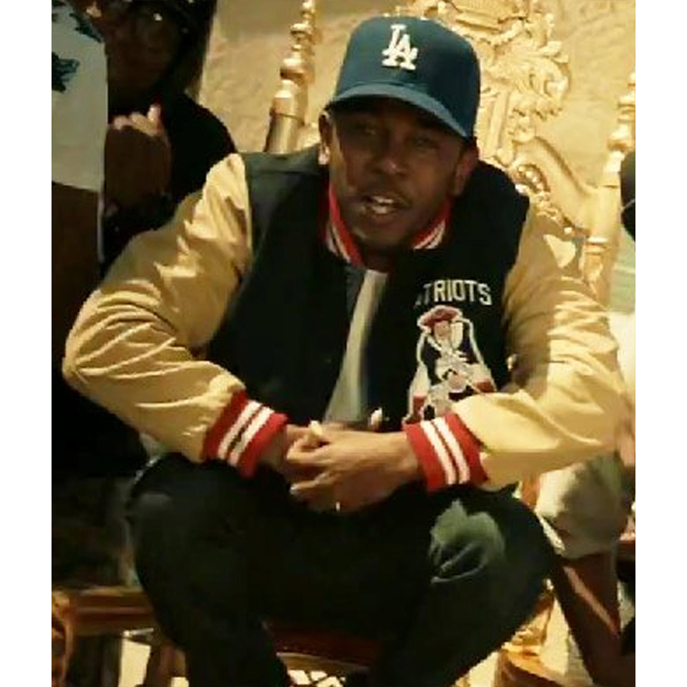 New England Patriots Kendrick Lamar Varsity Jacket 2 New England Patriots Kendrick Lamar Varsity Jacket - Image 2