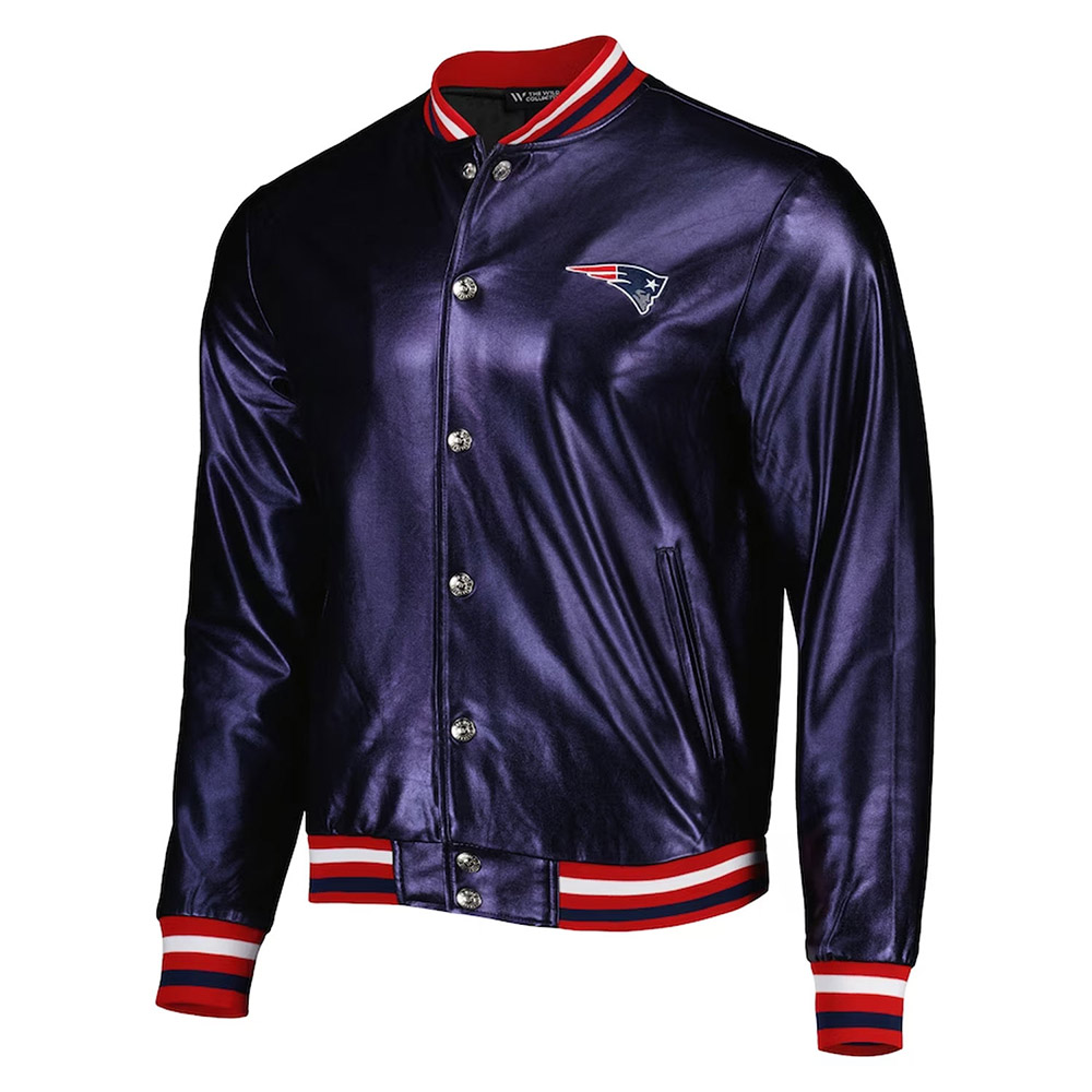 Nfl New England Patriots Navy Metallic Jacket 1 Nfl New England Patriots Navy Metallic Jacket