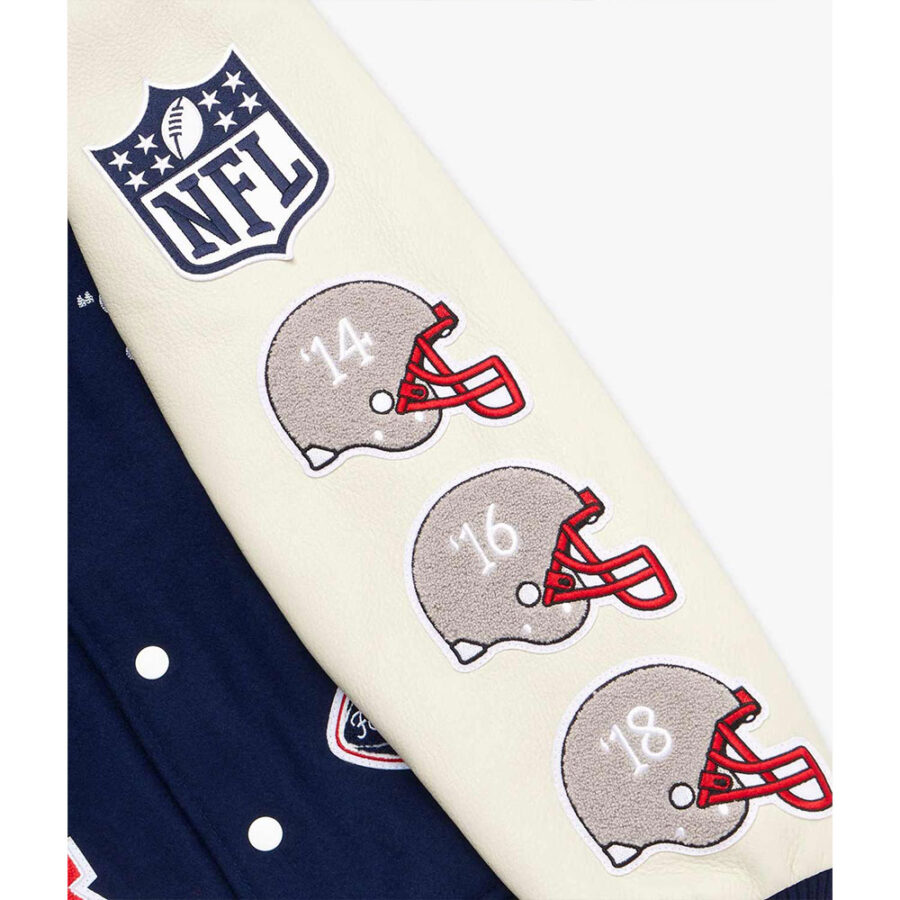 New England Patriots Ovo Varsity Jacket 12 New England Patriots Ovo Leterman Jacket