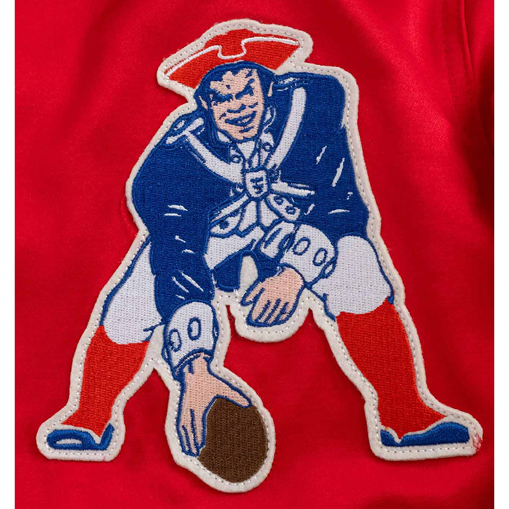 New England Patriots Red Satin Windbreaker Jacket 3 New England Patriots Red Satin Windbreaker Jacket - Image 3