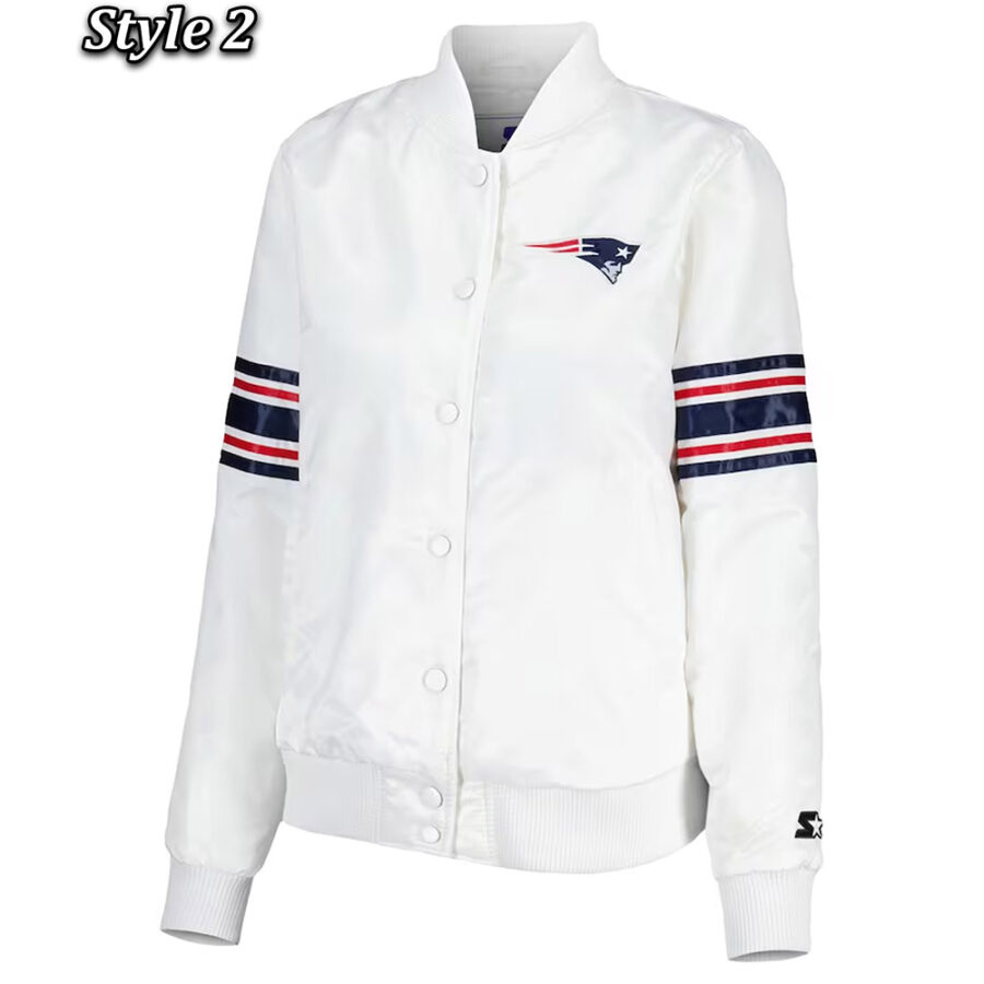 New England Patriots Power Forward Satin Jacket - Trendy Leather Jackets