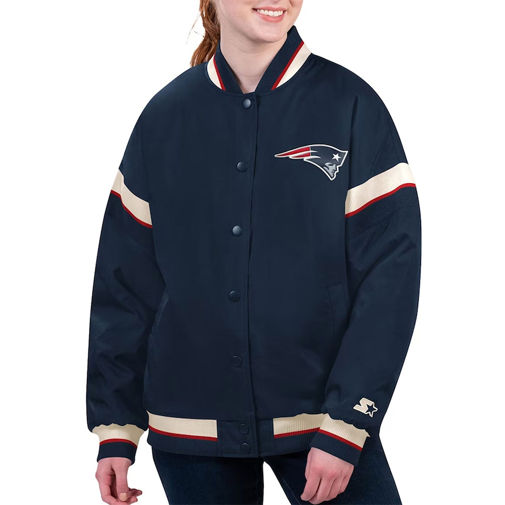 Women'S New England Patriots Tournament Varsity Jacket 1 Women'S New England Patriots Tournament Varsity Jacket