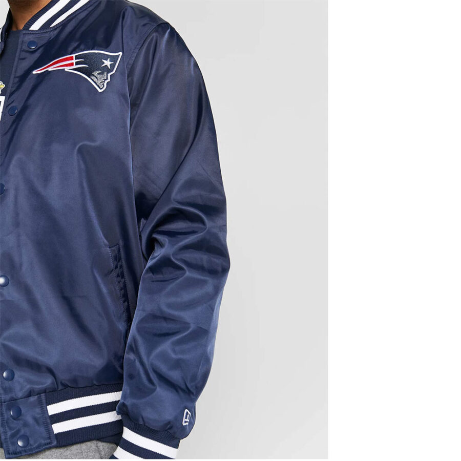New England Patriots Team Blue Satin Jacket 11 New Era Nfl New England Patriots Team Blue Satin Jacket