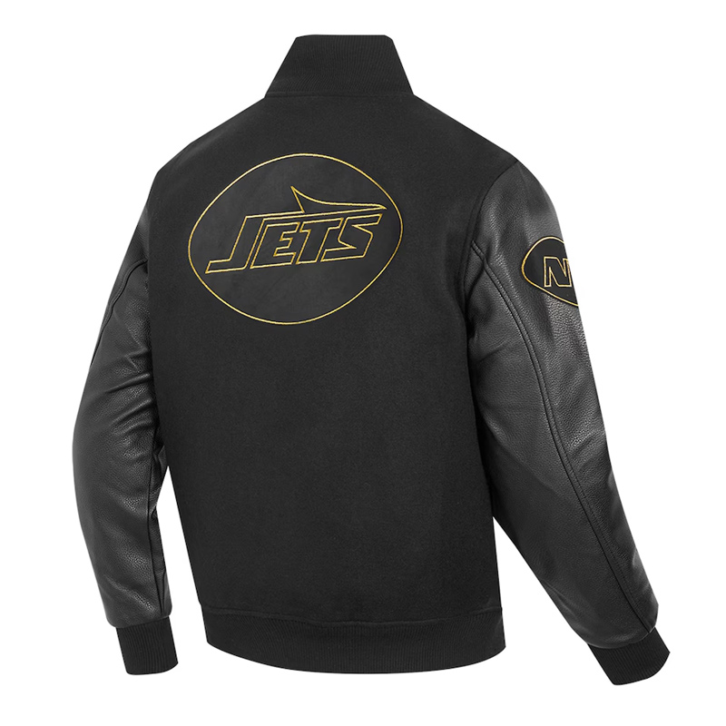 Nfl New York Jets Black Varsity Jacket 4 Nfl New York Jets Black Varsity Jacket - Image 4