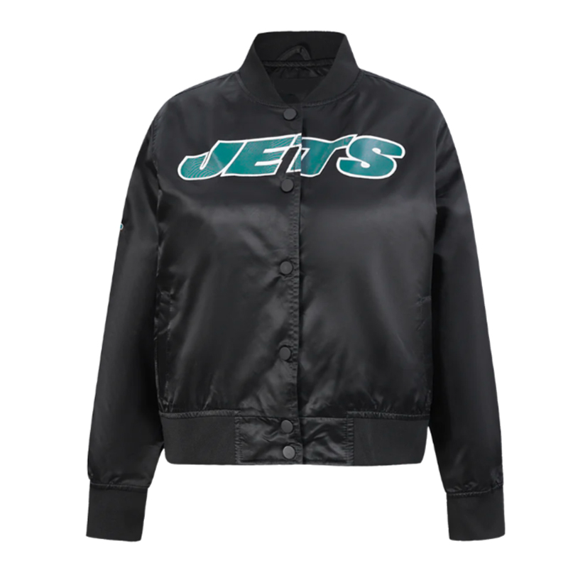Women's New York Jets Black Satin Jacket