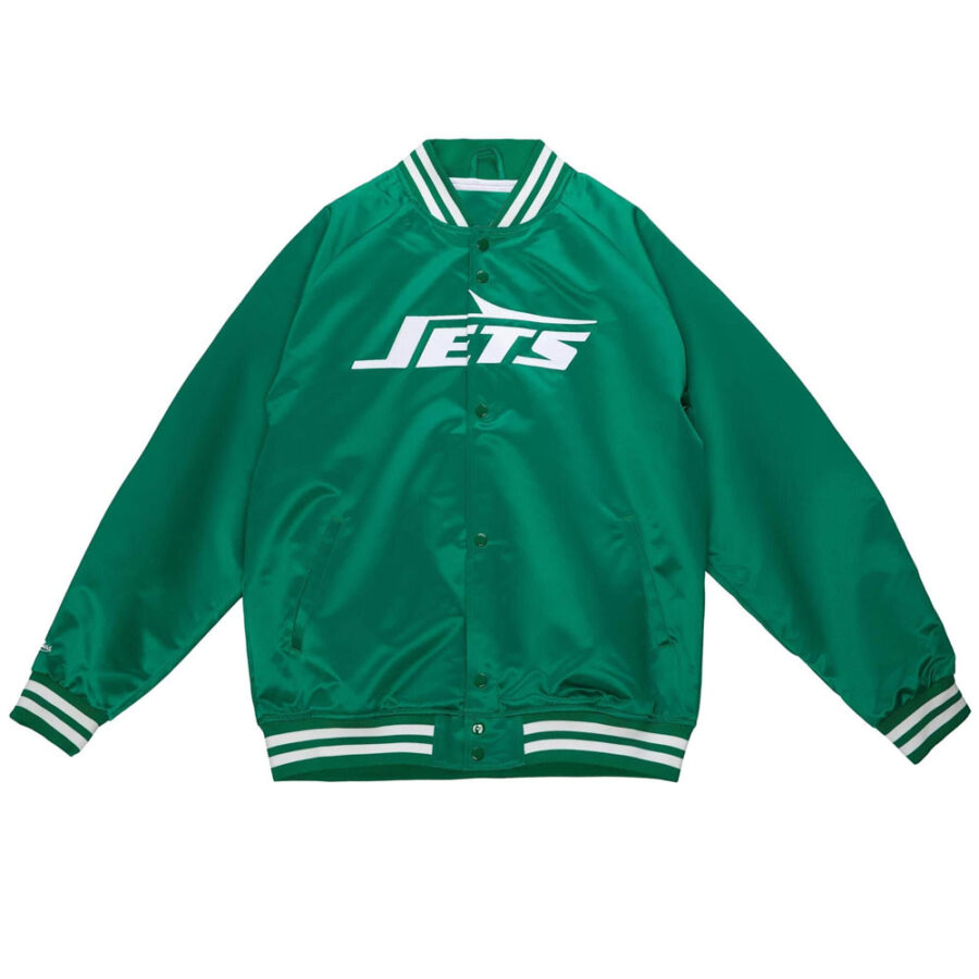 Alternative view of NFL New York Jets White Satin Jacket