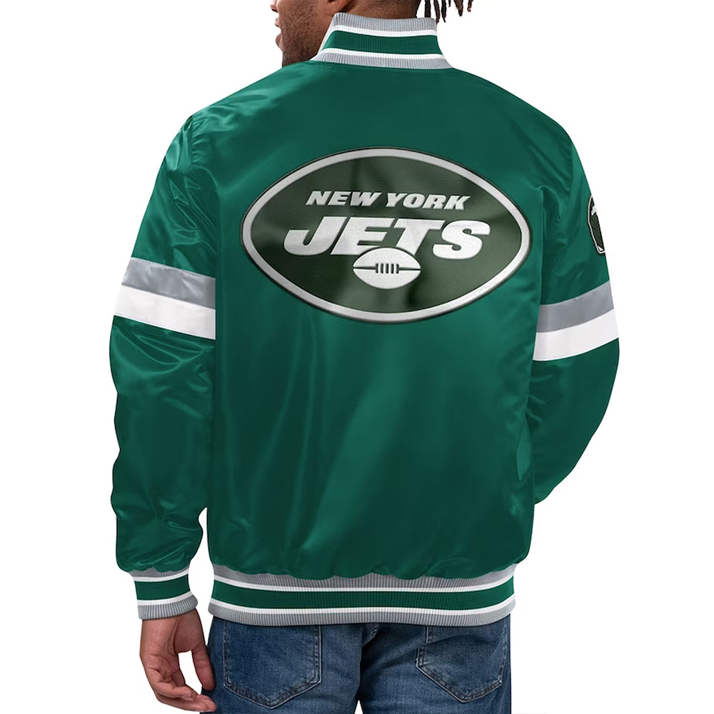 Nfl Ny Jets Home Game Satin Jacket 2 Nfl Ny Jets Home Game Satin Jacket - Image 2