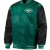 NFL NY Jets Green and Black Satin Jacket