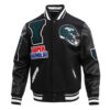 NFL NY Jets Rib Leather Varsity Jacket