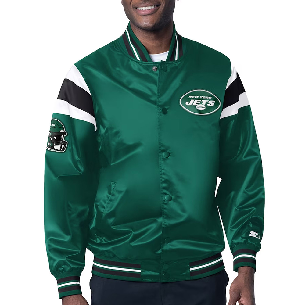 Nfl Ny Jets Midweight Green Satin Jacket 1 Nfl Ny Jets Midweight Green Satin Jacket