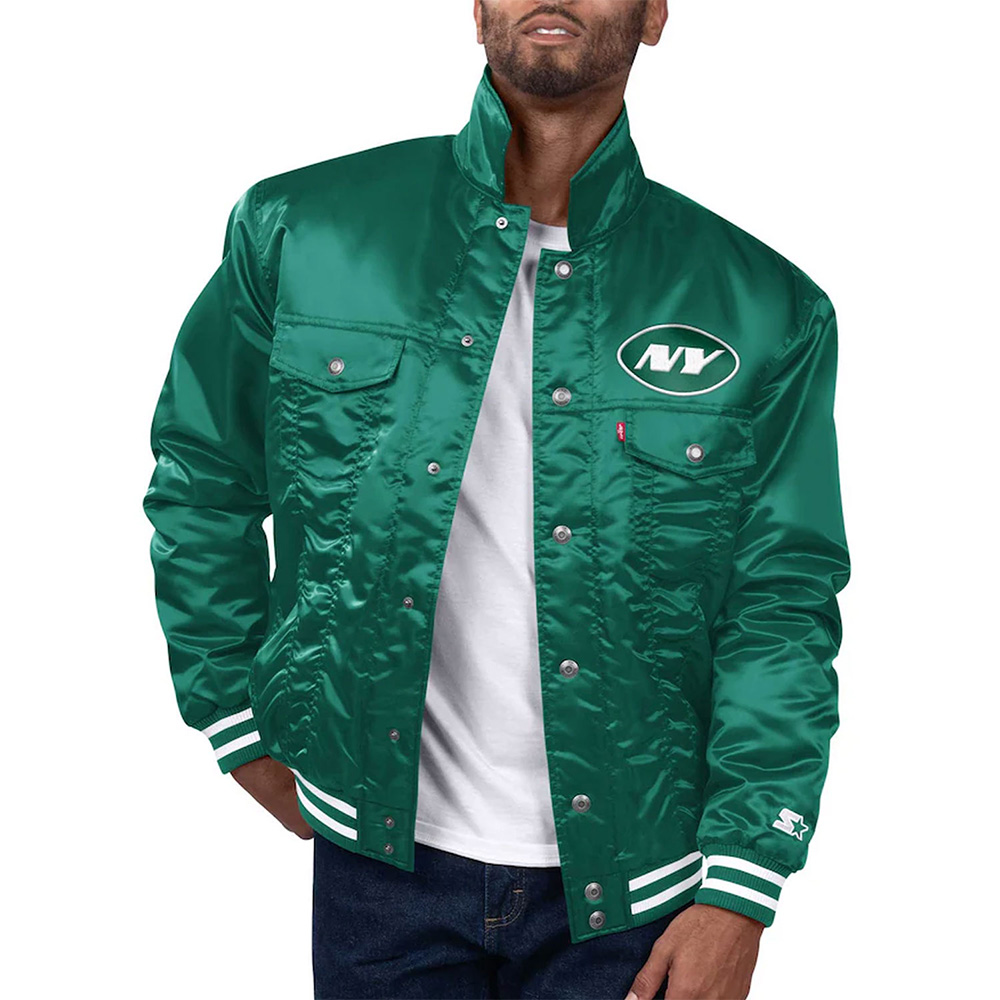 Nfl New York Jets Trucker Jacket 1 Nfl New York Jets Trucker Jacket
