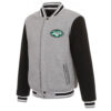 NFL New York Jets Gray and Black Wool Jacket