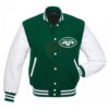 NFL NY Jets Green and White Varsity Jacket