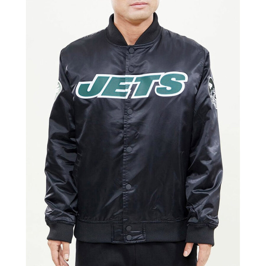 NFL NY Jets Wordmark Satin Jacket