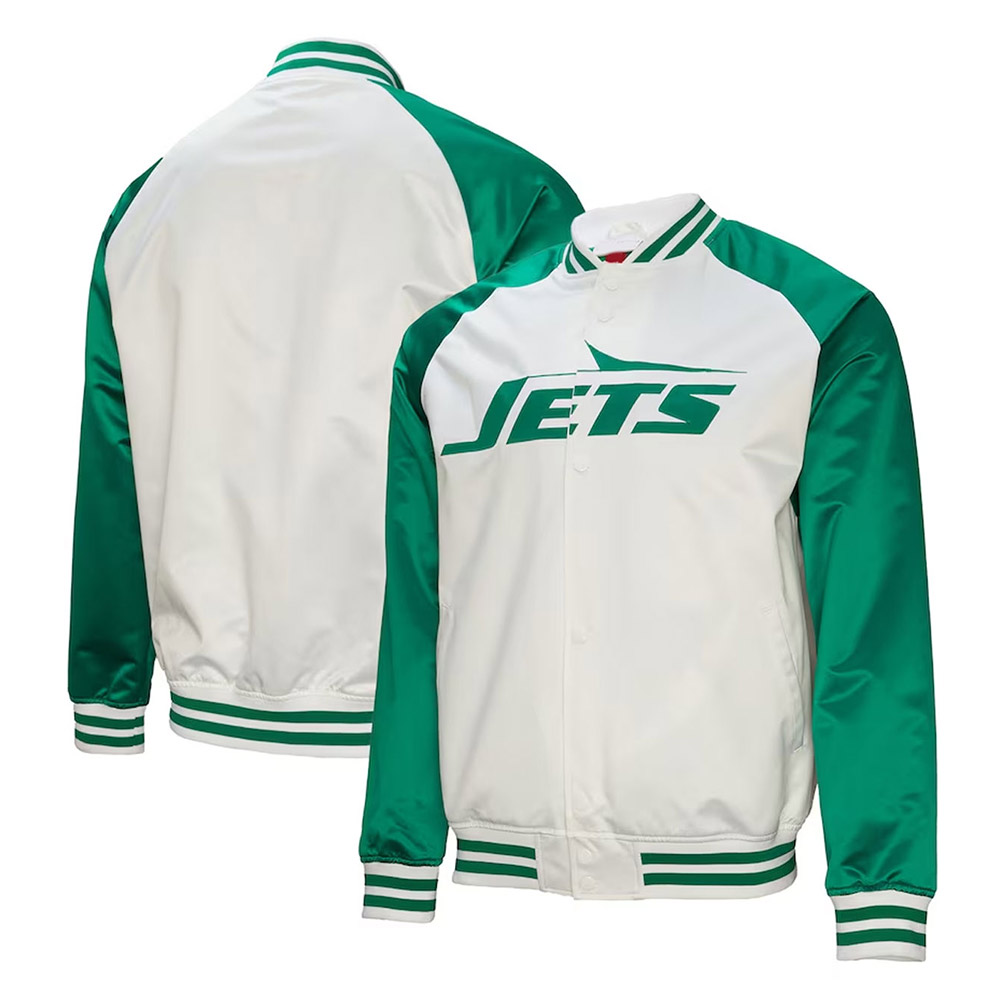 Men'S New York Jets Mitchell &Amp; Ness Satin Jacket 3 Men'S New York Jets Mitchell &Amp; Ness Satin Jacket - Image 3