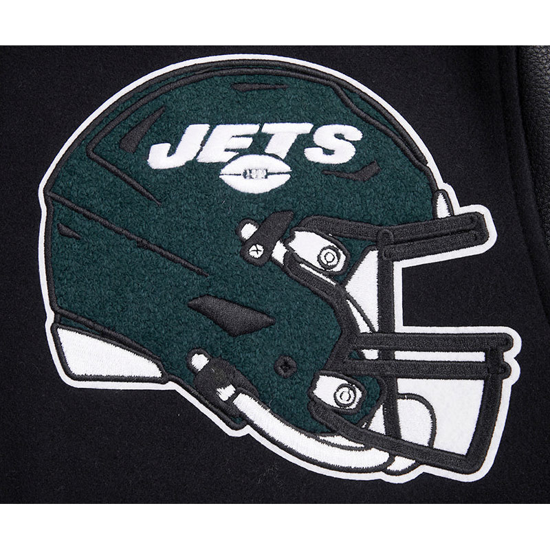 Nfl Ny Jets Rib Leather Varsity Jacket 6 Nfl Ny Jets Rib Leather Varsity Jacket - Image 6
