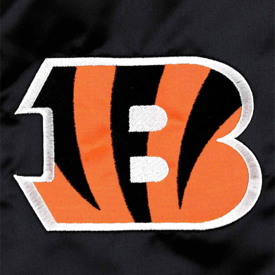 Pick And Roll Cincinnati Bengals Black Satin Jacket