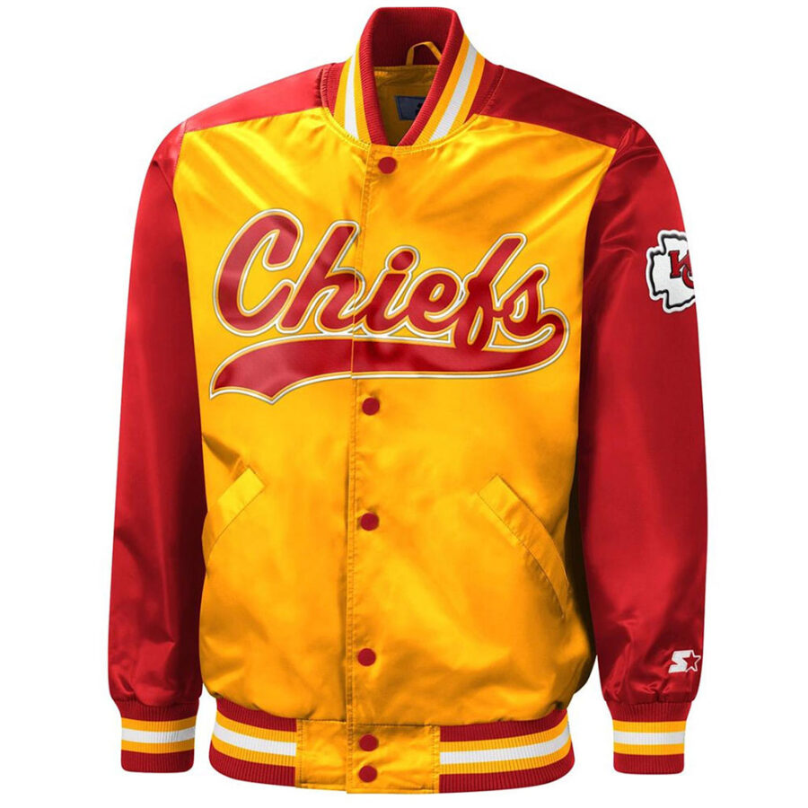 Tradition Kansas City Chiefs Red and Gold Satin Jacket