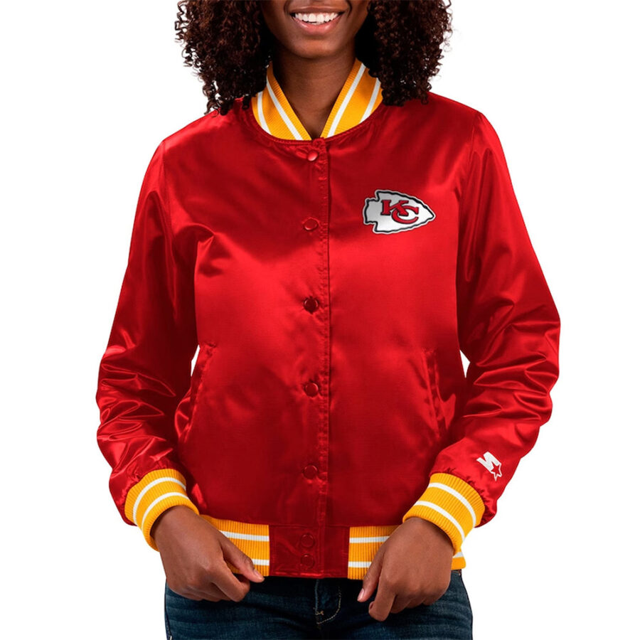 NFL Kansas City Chiefs Count Red Satin Jacket
