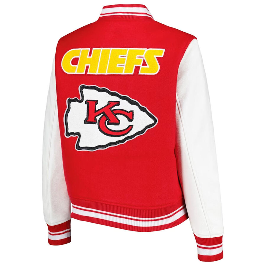 Alternative view of NFL Red/White Kansas City Chiefs Mash Up Varsity Jacket