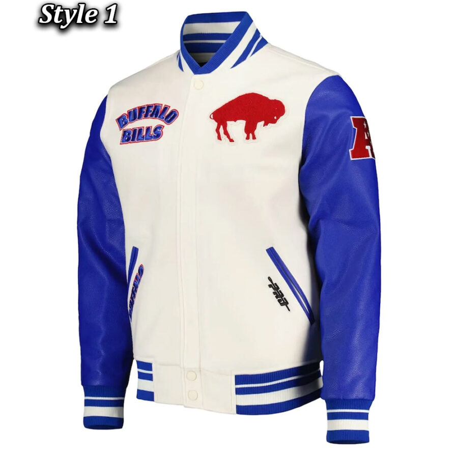 Buffalo Bills Blue and Cream Varsity Jacket