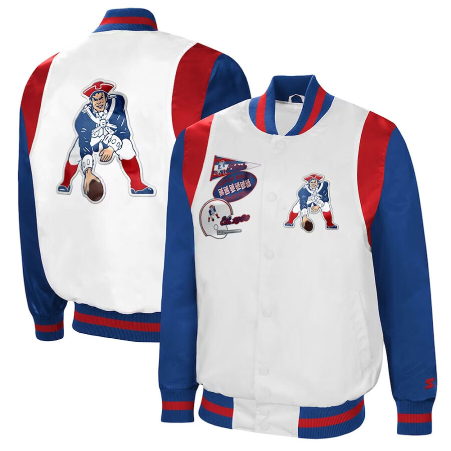 The All American New England Patriots Satin Jacket 6 Retro The All American New England Patriots Jacket