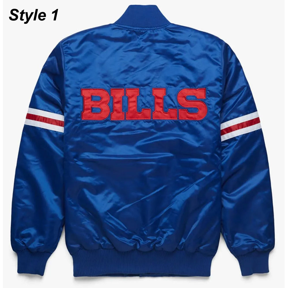 Buffalo Bills Royal Blue Bomber Jacket 3 Buffalo Bills Royal Blue Bomber Jacket Backside Image - Trendy Leather Jackets