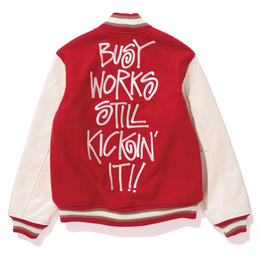 Men'S Bape Stussy Varsity Jacket 3 Men'S Bape Stussy Varsity Jacket - Image 3