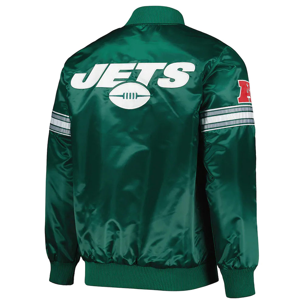Nfl Men'S New York Jets Green Satin Jacket 2 Nfl Men'S New York Jets Green Satin Jacket - Image 2