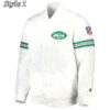 NFL NY Jets White Satin Jacket