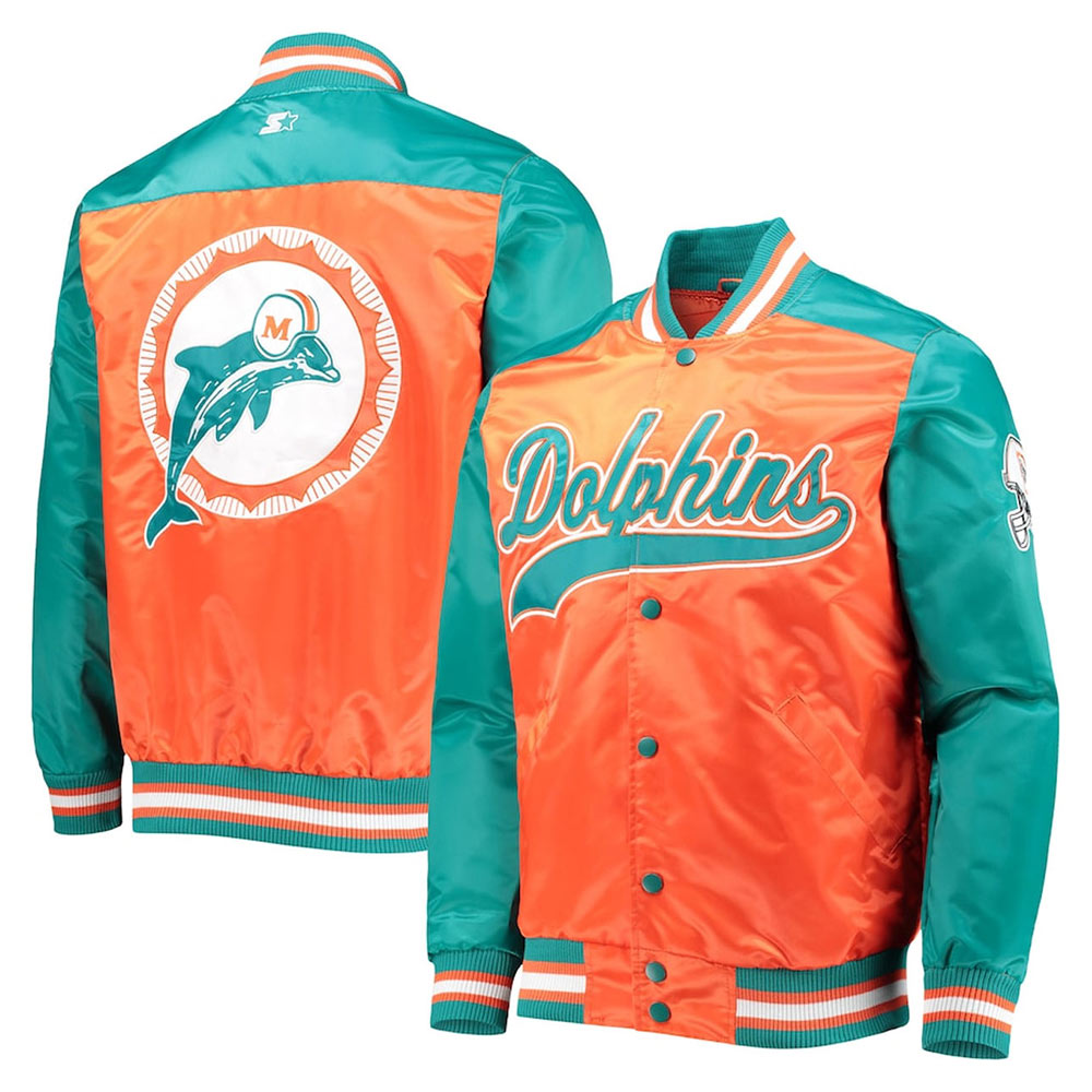 Nfl Tradition Miami Dolphins Satin Jacket 3 Nfl Tradition Miami Dolphins Satin Jacket - Image 3