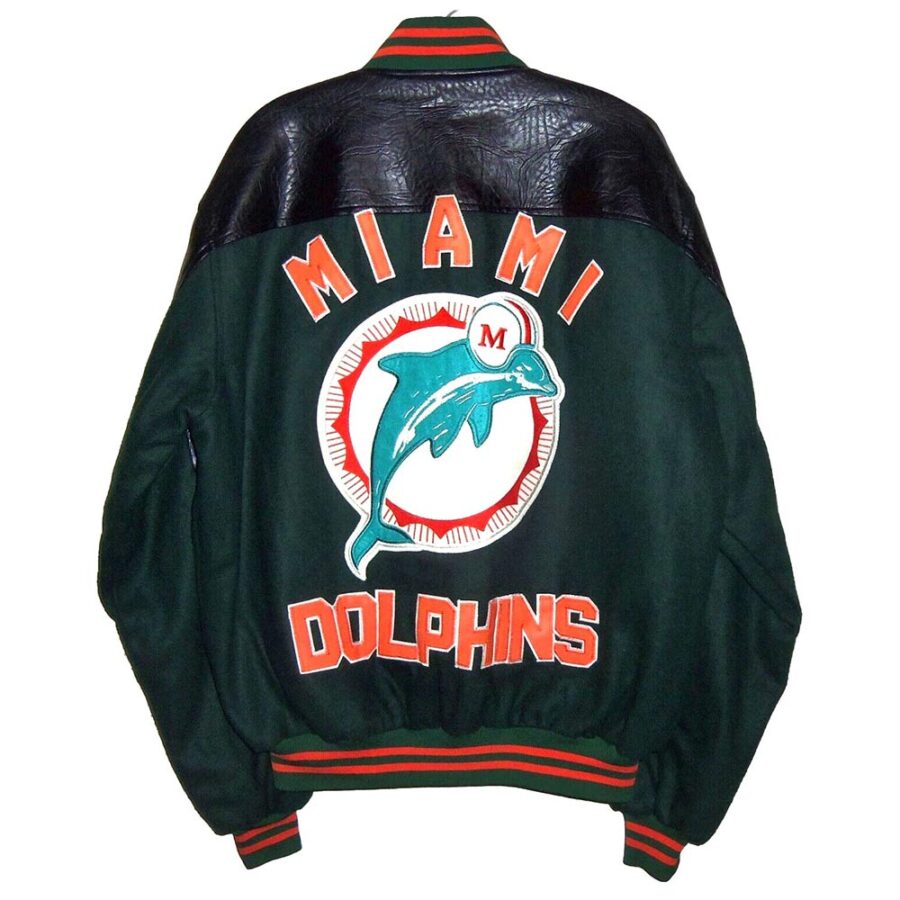 Alternative view of 90s Miami Dolphins Throwback Varsity Jacket