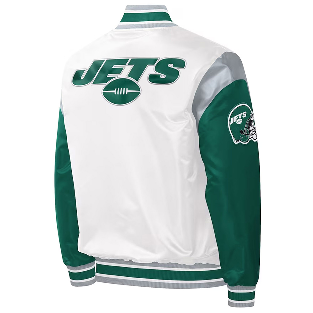 Nfl New York Jets Warm Up Satin Jacket 2 Nfl New York Jets Warm Up Satin Jacket - Image 2