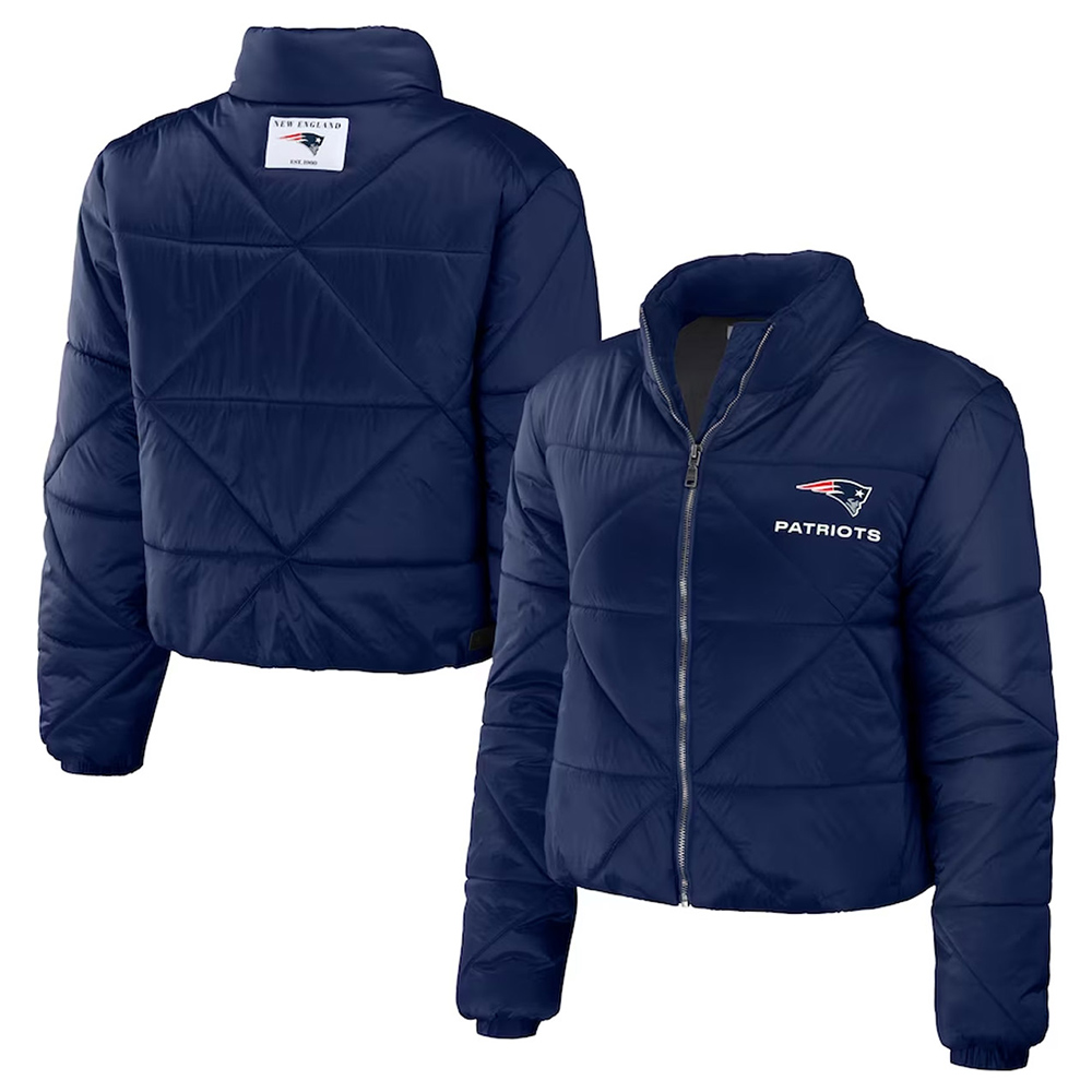 Women’s New England Patriots Cropped Puffer Jacket 3 Women’s New England Patriots Cropped Puffer Jacket - Image 3